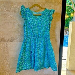 Vineyard Vines Guana Floral Flutter Sleeve Smocked Waist Dress Girl's Medium